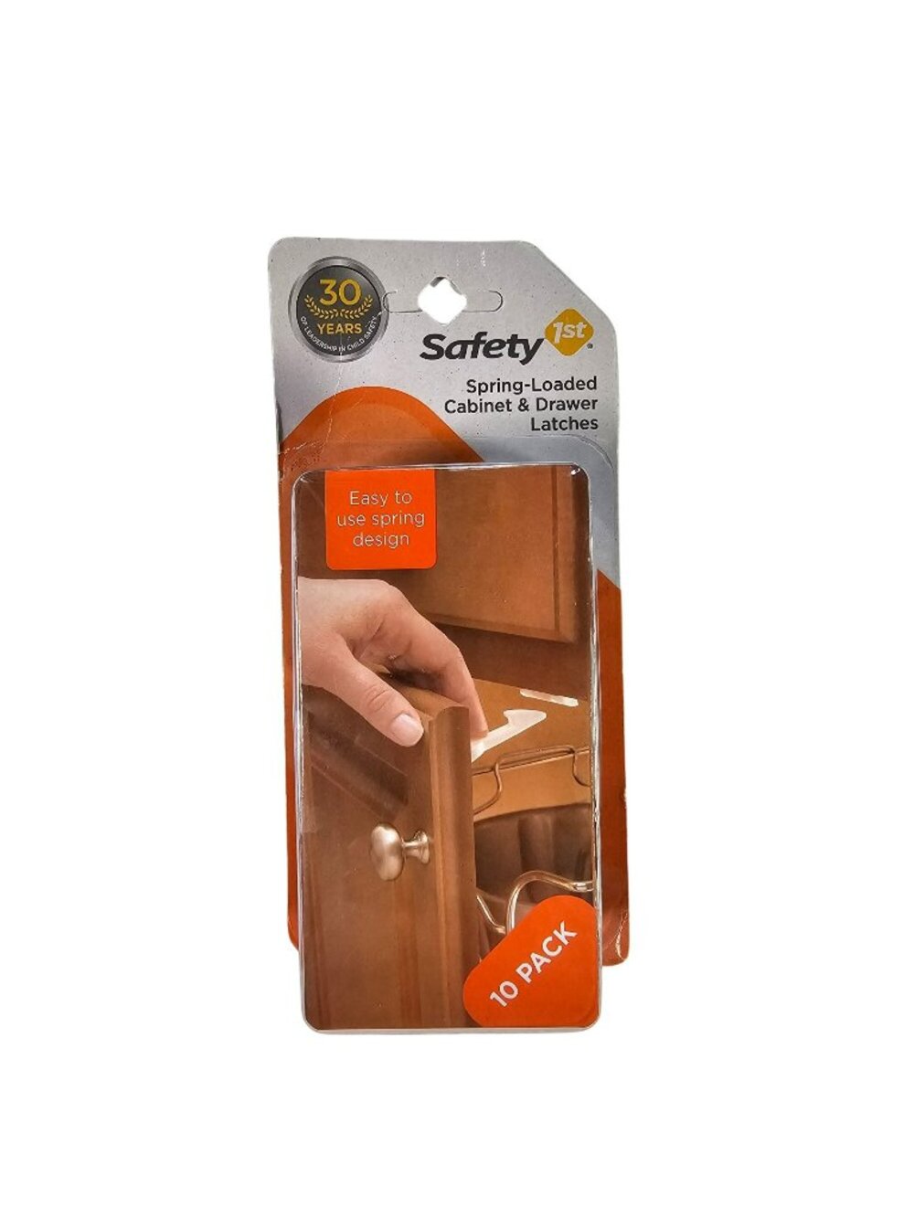 Safety 1st Spring-Loaded Cabinet & Drawer Latches White 10 Pack Childproofing